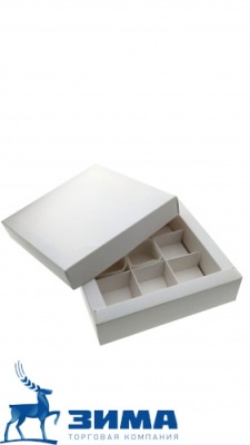 картинка Коробка для конфет 142х142х34 мм, картон б/п  (100 шт) от Торговой Компании "Зима"