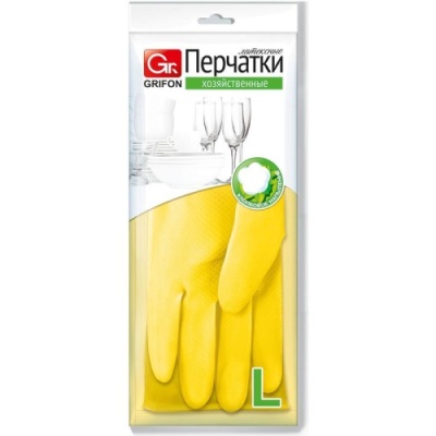 картинка Перчатки резиновые с тальковым напылением L GRIFON (1 пара/уп 36 пар)  от Торговой Компании "Зима"