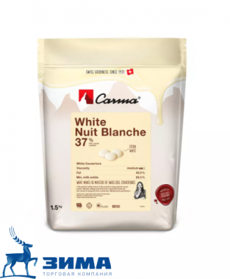картинка Шоколад Carma белый White Nuit Blanche 37% какао, 1,5 кг/шт CHW-N153NUBLE6-Z71 от Торговой Компании "Зима"