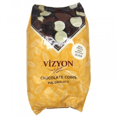 картинка Шоколад в монетах молочный "Визьен" Селект (коробка 8шт х 2,5кг) от Торговой Компании "Зима"