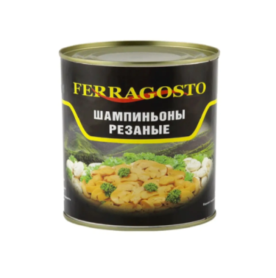 картинка Шампиньоны резаные 3100 мл Китай (1 шт ) от Торговой Компании "Зима"