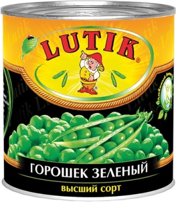 картинка Зеленый горошек 3000 г ж/б  Lutik (упаковка 4 шт) от Торговой Компании "Зима"