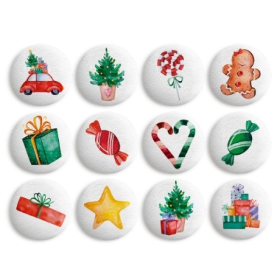 картинка Сахарные фигурки МЕДАЛЬОНЫ РОЖДЕСТВО 27 мм (упаковка 63 шт) tp87731 от Торговой Компании "Зима"