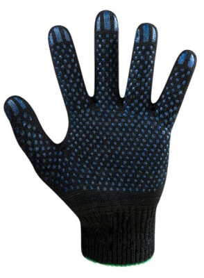 Перчатки  х/б с напылением ЧЕРНЫЕ (10 пар/20 уп) 5 нитки от Торговой Компании "Зима" картинка Перчатки  х/б с напылением ЧЕРНЫЕ (10 пар/20 уп) 5 нитки от Торговой Компании "Зима"