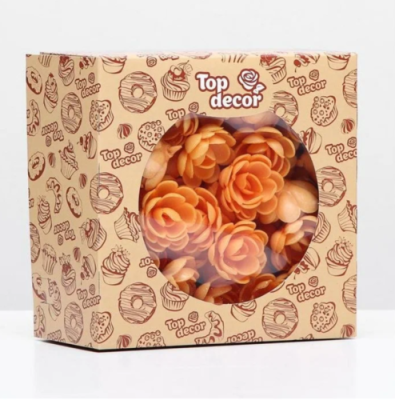 картинка Вафельные РОЗЫ большие сложные абрикосовые 28 шт tp67993 от Торговой Компании "Зима"