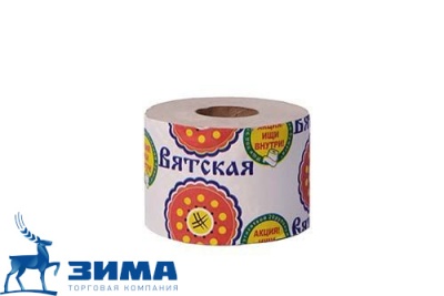 картинка Туалетная бумага "ВЯТСКАЯ" серая 1-сл.с втулкой (40 шт) от Торговой Компании "Зима"