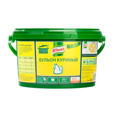 БУЛЬОН куриный KNORR сухая смесь (ведро 2 кг) 158100353 от Торговой Компании "Зима" картинка БУЛЬОН куриный KNORR сухая смесь (ведро 2 кг) 158100353 от Торговой Компании "Зима"