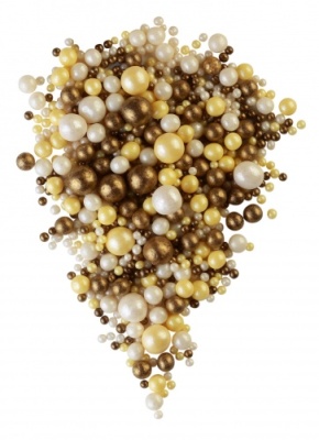 картинка ДРАЖЕ ЗЕРНОВОЕ взорванные зерна риса в цветной глазури ЖЕМЧУГ бронза,желтый,серебро(уп1,5 кг)# 204 от Торговой Компании "Зима"