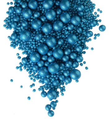 картинка ДРАЖЕ ЗЕРНОВОЕ взорванные зерна риса в цветной глазури БЛЕСК синий (уп1,5 кг)# 702 от Торговой Компании "Зима"