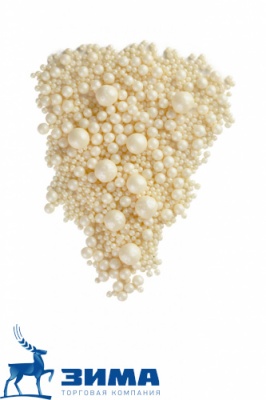 картинка ДРАЖЕ ЗЕРНОВОЕ взорванные зерна риса в цветной  глазури ЖЕМЧУГ серебро микс (уп 1,5 кг)# 108 от Торговой Компании "Зима"