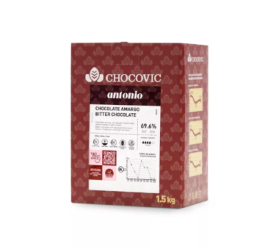 картинка Шоколад Chocovic горький Antonio. 69,6 % какао (коробка 1,5 кг) диски CHD-N7CHVC-69B от Торговой Компании "Зима"