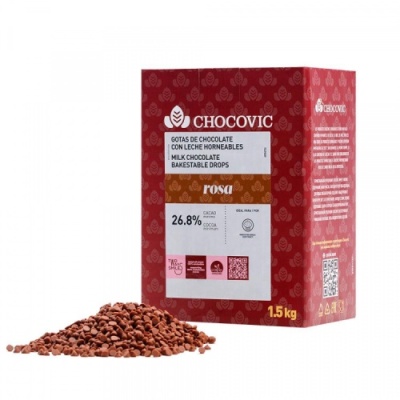 картинка Шоколад Chocovic Rosa Молочная шоколадная масса Дропсы 18500CT/KG 1,5 кг/шт CHM-DR-852CHCV-69B       от Торговой Компании "Зима"