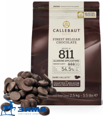 картинка Шоколад Callebaut темный 54,5% Каллеты 2,5 кг 811-RT-U71                 от Торговой Компании "Зима"