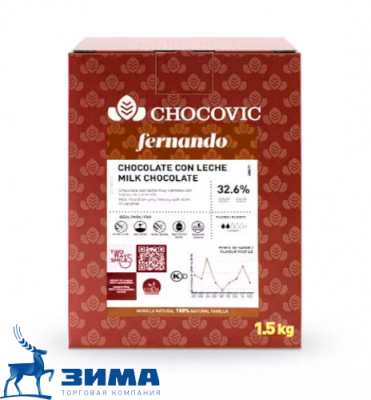 картинка Шоколад Chocovic молочный Fernando. 32,6 % какао (коробка 5 кг) диски CHM-T19CHVC-94B от Торговой Компании "Зима"
