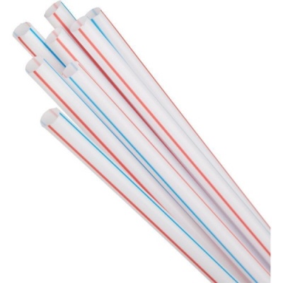 картинка Трубочка д/коктейля прямая в индивидуальной упаковке (500 шт)  полосатая 8*240 от Торговой Компании "Зима"