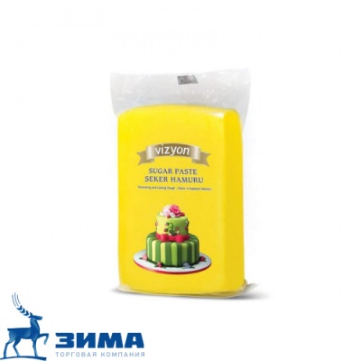 картинка Мастика Сахарное тесто желтая "Визьен" (уп. 1 кг) от Торговой Компании "Зима"