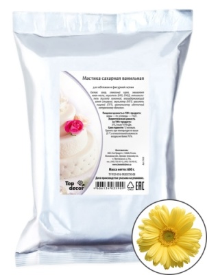 картинка Мастика сахарная ванильная Цветочная белая (0,6 кг) Деко-Про tp30737 от Торговой Компании "Зима"