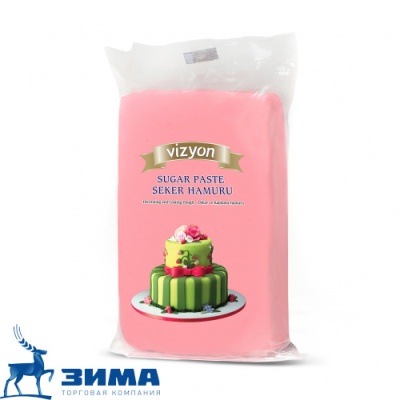 картинка Мастика Сахарное тесто розовая "Визьен" (уп. 1 кг) от Торговой Компании "Зима"