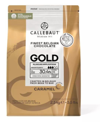 картинка Шоколад Callebaut белый с карамелью Каллеты 2,5 кг/шт CHK-R30GOLD-2B-U75 от Торговой Компании "Зима"