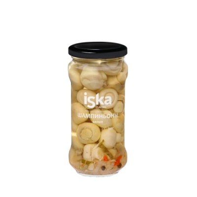картинка Шампиньоны целые маринованые 350 мл ISKA ж/б (упаковка 6 шт) от Торговой Компании "Зима"