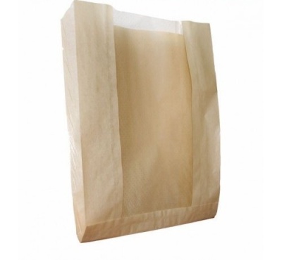 Пакет бумажный 310*170*80мм(100 шт)  б/п,с окошком (80/85 мм) от Торговой Компании "Зима" картинка Пакет бумажный 310*170*80мм(100 шт)  б/п,с окошком (80/85 мм) от Торговой Компании "Зима"