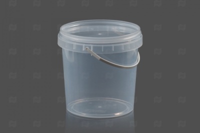 картинка Ведро пп пищевое 1 л.  прозр с белой ручкой.150 шт/уп от Торговой Компании "Зима"