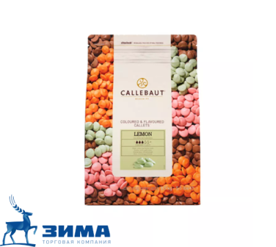 картинка Шоколад Callebaut Lime смесь шоколада белого и глазури (цветной) Каллеты 2,5 кг/шт LEMON-E4-U70 от Торговой Компании "Зима"