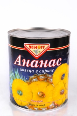 картинка АНАНАСЫ шайба 3100 мл. Delcof (упаковка 6 банок) от Торговой Компании "Зима"