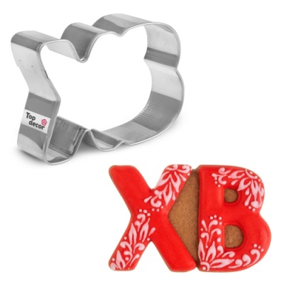 картинка Вырубка для печенья БУКВЫ ХВ ,85 х 60 мм, металл, tp85072 от Торговой Компании "Зима"