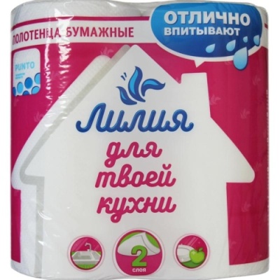 Полотенца бумажные рулонные белые 2-сл. "ЛИЛИЯ" (2 шт/12 упак) от Торговой Компании "Зима" картинка Полотенца бумажные рулонные белые 2-сл. "ЛИЛИЯ" (2 шт/12 упак) от Торговой Компании "Зима"