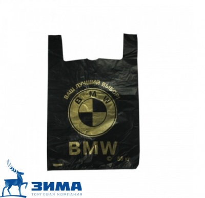 картинка Пакет "Майка 40х60-40мкм"BMW"черная 100/500 шт/кор от Торговой Компании "Зима"