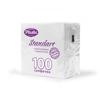 Салфетка белая " PLUSHE STANDART" (100 шт/20 уп)  от Торговой Компании "Зима" картинка Салфетка белая " PLUSHE STANDART" (100 шт/20 уп)  от Торговой Компании "Зима"