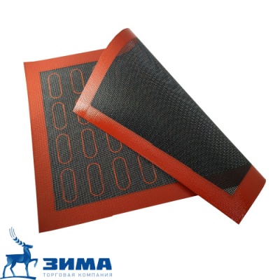 картинка Коврик силиконовый черный сетка для эклеров 60х40 см 53400 от Торговой Компании "Зима"