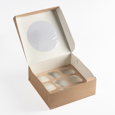 картинка Коробка 250х250х100, 9 маффинов от Торговой Компании "Зима"