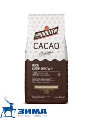 картинка Какао-масса Van Houten RICH DEEP BROWN. 52-56% (пакет 1 кг) DCL-3P524VHE0-760 от Торговой Компании "Зима"