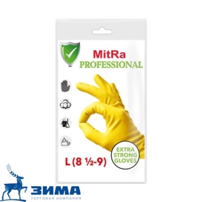 картинка Перчатки латексные с х/б напылением MITRA PROFESSIONAL S (1пара/12 пар) от Торговой Компании "Зима"