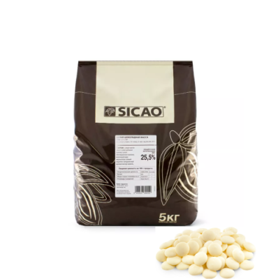 картинка Шоколад белый Каллеты 5 кг/шт Sicao CHW-T11-53V от Торговой Компании "Зима"