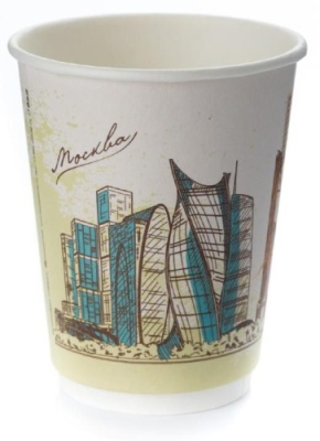 картинка Стакан картонный 250 мл."ГОРОДА"(для горячего) от Торговой Компании "Зима"