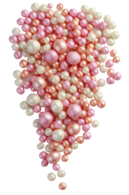 картинка ДРАЖЕ ЗЕРНОВОЕ взорванные зерна риса в цветной глазури ЖЕМЧУГ персик,розов,сереб (уп1,5 кг)# 177 от Торговой Компании "Зима"