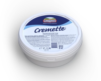 картинка Сыр творожный 65% CREAMETTE HOCHLAND БЗМЖ (ведро 2 кг) ЧЗ от Торговой Компании "Зима"