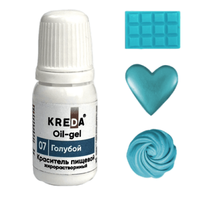 картинка Краситель жидкий Oil-gel 07 ГОЛУБОЙ, колорант жирораств.для окраш.KREDA  80 мл (1 шт)         от Торговой Компании "Зима"