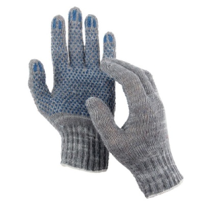 Перчатки Х/Б с напылением СЕРЫЕ (10пар/25 уп) 5 нитей от Торговой Компании "Зима" картинка Перчатки Х/Б с напылением СЕРЫЕ (10пар/25 уп) 5 нитей от Торговой Компании "Зима"