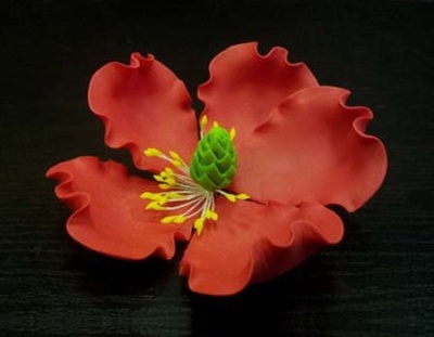 картинка Цветы из мастики (1 шт) 11924*D Мак красный от Торговой Компании "Зима"