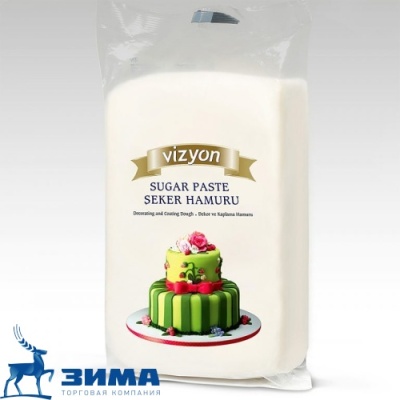 картинка Мастика Сахарное тесто белая "Визьен" (уп. 1 кг) от Торговой Компании "Зима"