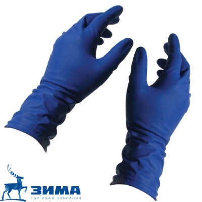 картинка Перчатки латексные "М" Gloves синие (50 шт/10 уп) от Торговой Компании "Зима"