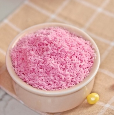 картинка Кокосовая стружка цветная РОЗОВАЯ (пакет 5 кг) от Торговой Компании "Зима"