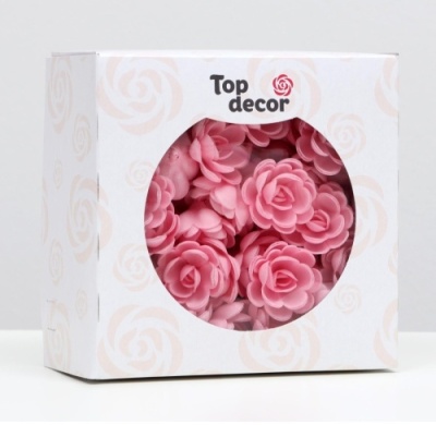 картинка Вафельные РОЗЫ большие розовые 56 шт tp67962 от Торговой Компании "Зима"