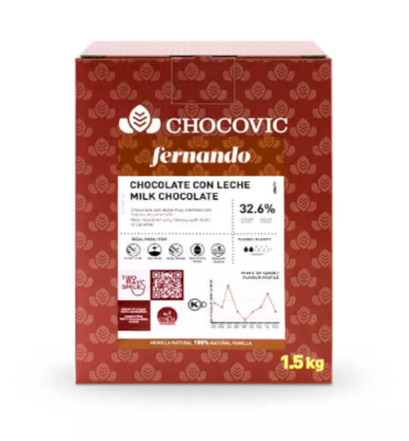 картинка Шоколад Chocovic молочный Fernando. 32,6 % какао (коробка 5 кг) диски CHM-T19CHVC-94B от Торговой Компании "Зима"