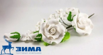 картинка Цветы из мастики (1 шт) 11941G (АНАЛОГ 11181G) Розы белые  от Торговой Компании "Зима"