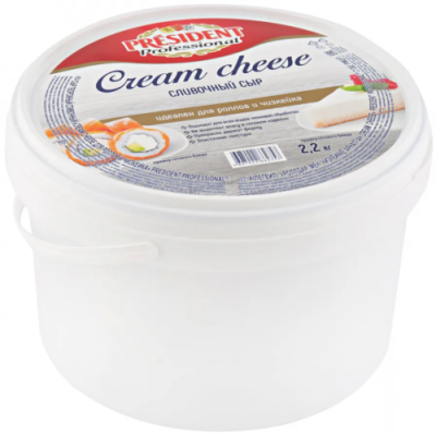 картинка Сыр творожный CREAM CHEESE PRESIDENT (ведро 2.2 кг) ЧЗ от Торговой Компании "Зима"
